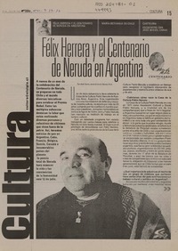 Félix Herrera y el Centenario de Neruda en Argentina  [artículo] José Osorio.