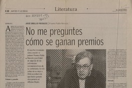 No me preguntes cómo se ganan premios  [artículo] Patricio Tapia.