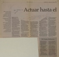 Actuar hasta el fin  [artículo] Cristián M. González S.