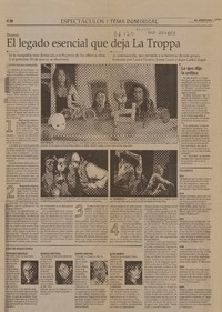Teatro : el legado esencial que deja La Troppa [artículo] Verónica Marinao y Bárbara Muñoz.