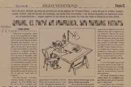 Quino, el papá de Mafalda, sin medias tintas  [artículo] Ezequiel Martínez.