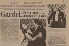 Gardel : por la línea delgada de la vida [artículo].