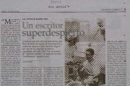 Un escritor súperdespierto  [artículo] Alejandro Zambra.