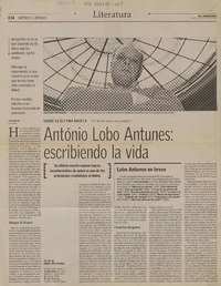 Antonio Lobo Antunes: escribiendo la vida  [artículo] Ioram Meicer.