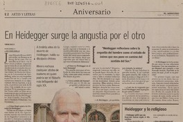 En Heidegger surge la angustia por el otro [entrevista] [artículo] Pedro Gandolfo <y> José Andrés Murillo.