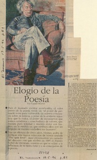 Elogio de la poesía  [artículo] Seamus Heaney.