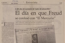 El día en que Freud se confesó con "El Mercurio"  [artículo] Matías Bakit.