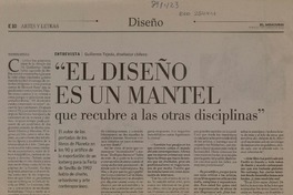 "El diseño es un mantel que recubre a las otras disciplinas" [entrevistas] [artículo] Macarena García G.