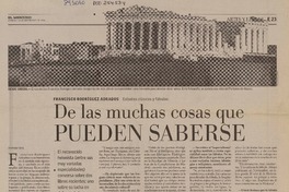 De las muchas cosas que pueden saberse. [entrevista] [artículo] Patricio Tapi.a