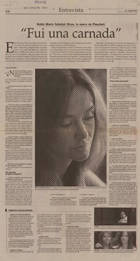 "Fui una carnada" (entrevista)  [artículo] Juan Antonio Muñoz H.