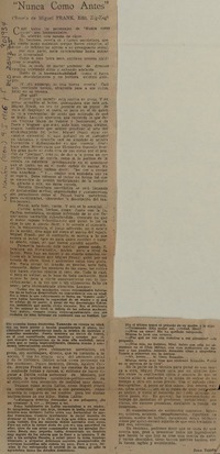 Nunca como antes  [artículo] Juan Tejeda.