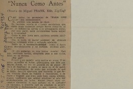 Nunca como antes  [artículo] Juan Tejeda.