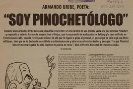 Soy pinochetólogo" (entrevista)  [artículo] Catalina May.