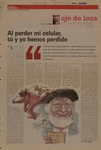 Al perder mi celular, tú y yo hemos perdido  [artículo] Pedro Lemebel.