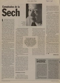 Cumpleaños de la Sech (entrevista)  [artículo] Hernán Soto.