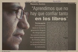 "Aprendimos que no hay que confiar tanto en los libros" (entrevista)  [artículo] Silvina Friera.