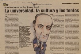 La universidad, la cultura y los tontos (entrevista)  [artículo]José Ortega y Gasset.