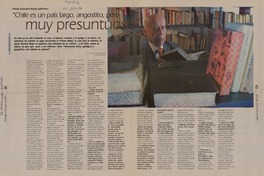 "Chile es un país largo, angostito, pero muy presuntuoso" (entrevista)  [artículo] Rodolfo Hlousek Astudillo.