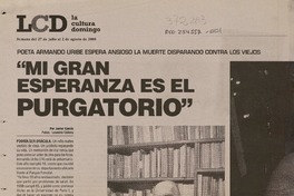 "Mi gran esperanza es el purgatorio" (entrevista)  [artículo]Javier García.