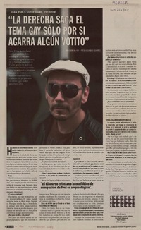 "La derecha saca el tema gay por si agarra algún votito" (entrevista)  [artículo] Catalina May.