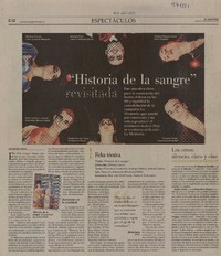"Historia de la sangre" revisitada  [artículo] Juan Antonio Muñoz H.
