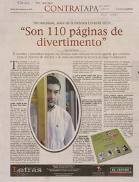 "Son 110 páginas de divertimento" (entrevista)  [artículo] María José cabezas.