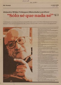 "Sólo sé que nada sé" (entrevista)  [artículo] R. I. V.