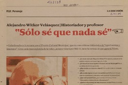 "Sólo sé que nada sé" (entrevista)  [artículo] R. I. V.