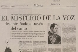 El Misterio de la voz desentreñado a través del canto  [artículo].