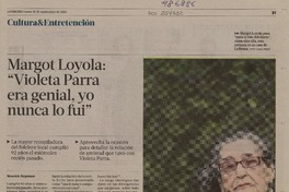 "Violeta Parra era genial, no nunca lo fui"  [artículo] Mauricio Jürgensen.