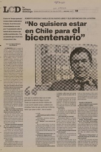 "No quisiera estar en Chile para el bicentenario" (entrevista )  [artículo] Gabriela Hormaechea.