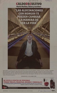 "Las alucinaciones con hongos te pueden cambiar la manera de ver la vida" (entrevista)  [artículo] Macarena Gallo.