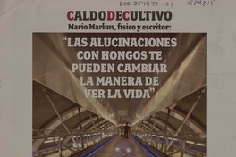 "Las alucinaciones con hongos te pueden cambiar la manera de ver la vida" (entrevista)  [artículo] Macarena Gallo.