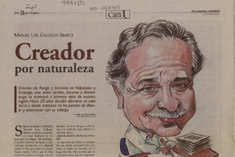Creador por naturaleza (entrevista)  [artículo] María Pilar Cheúl Muñoz.
