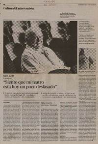 "Siento que mi teatro está hoy un poco desfasado" (entrevista)  [artículo] Jorge Letelier.