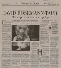 "La improvisación es un peligro" (entrevista)  [artículo] Patricio Tapia.