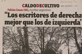 "Los escritores de derecha escriben mejor que los de izquierda" (entrevista)  [artículo] Macarena Gallo.