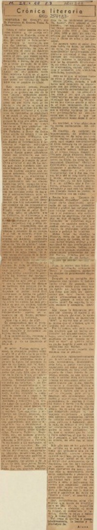 Crónica literaria  [artículo] Alone.