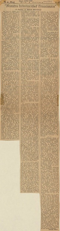 Nuestra inferioridad económica  [artículo] Eduardo Moore.