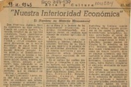 Nuestra inferioridad económica  [artículo] Eduardo Moore.