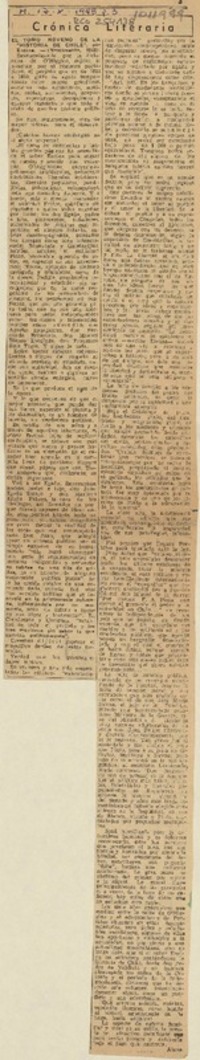 El tomo noveno de la Historia de Chile  [artículo] Alone.