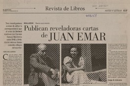 Publican reveladoras cartas de Juan Emar  [artículo] Pedro Pablo Guerrero.