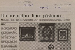 Un prematuro libro pòstumo  [artículo] Juan Cruz.