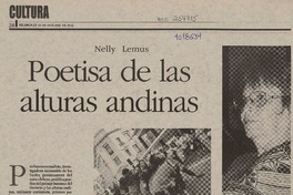 Poetisa de las alturas andinas  [artículo]