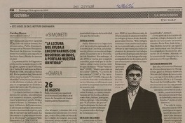 Escritor Pablo Simoneti inaugurarà Encuentro de Jòvenes Humanistas  [artículo] Carolina Marcos.