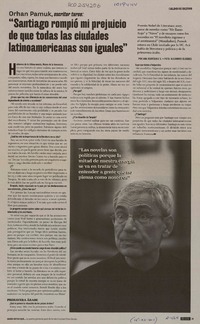 Santiago rompió mi prejuicio de que todas las ciudades latinoamericanas son iguales" (entrevista)  [artículo] Ana Rodríguez S.