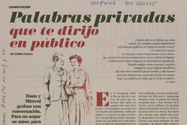 Palabras privadas que te dirijo en público  [artículo] Germán Carrasco.