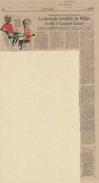 La fórmula infalible de Milan Ivelic y Gaspar Galaz (entrevista)  [artículo] Daniela Siva Astorga.