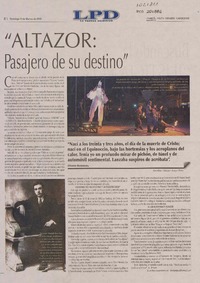 Altazor, pasajero de su destino  [artículo] Héctor Araya Brito.