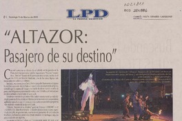 Altazor, pasajero de su destino  [artículo] Héctor Araya Brito.